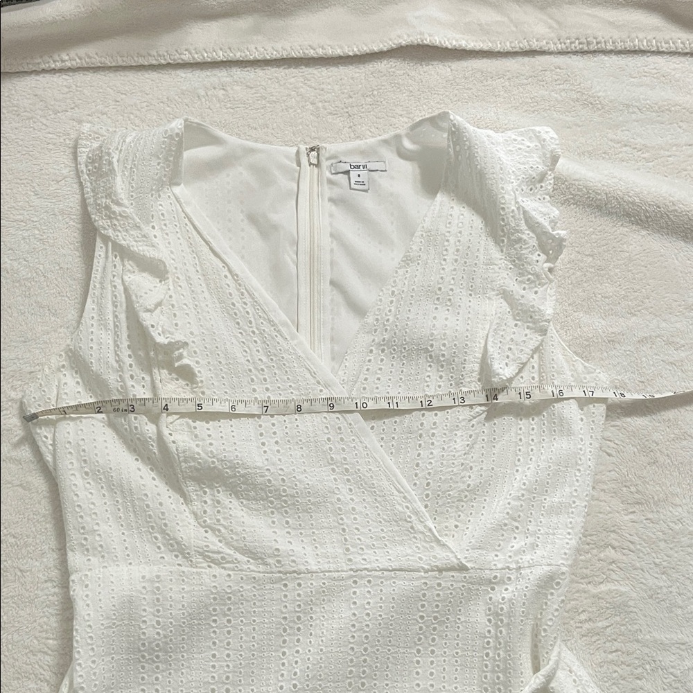 Bar III White Eyelet Ruffle Mini Dress - Picture 9 of 12